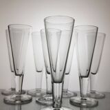 8 flûtes à champagne en cristal -  XIXème