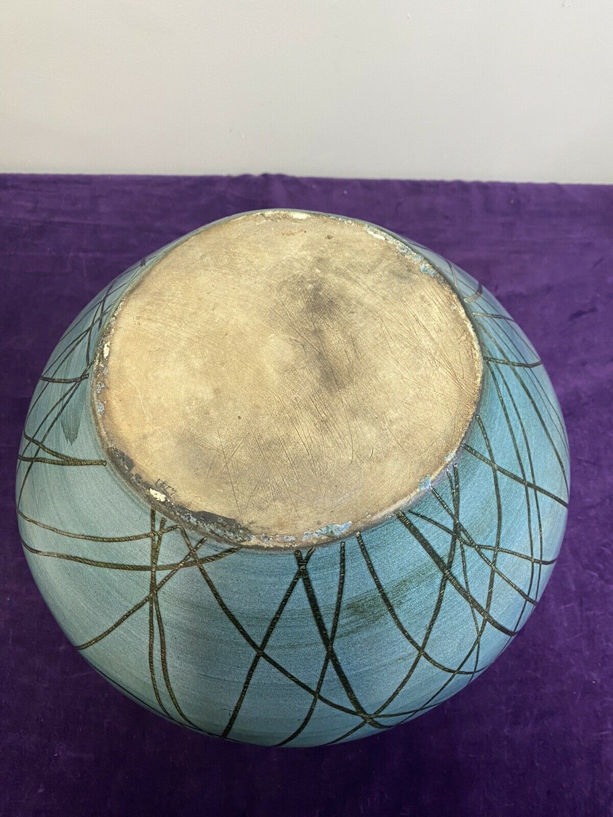 Vintage handle vase blue jeans Austruy Despinasse