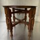 Oriental tea table, moroccan, copper top, engraved wood base, ethnic