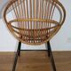 Children's rattan armchair with metal base 1950
