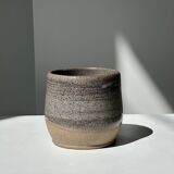 Large gray Indonesian ceramic mug