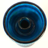 Blue vase candlestick Bitossi, aldo Londi design