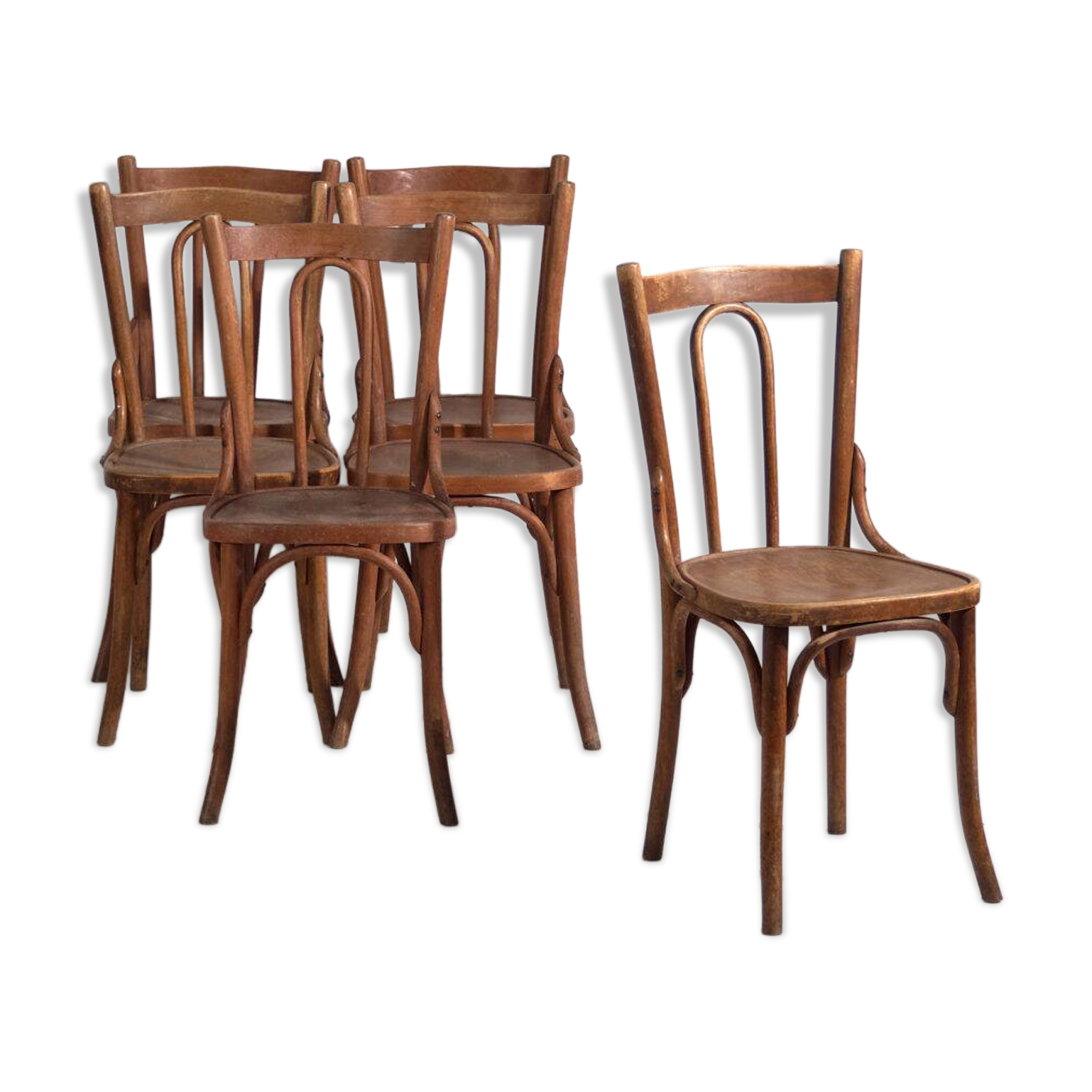 6 chaises anciennes en bois courbé – Europe centrale, circa 1900