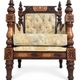 Single-seater armchair in hand-carved wood - Chiniot, Pakistan