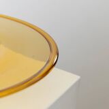 XL Amber Murano Glass Bowl with ribbed pattern, Italy 1920s – decorative fruit bowl, vintage glassware gift