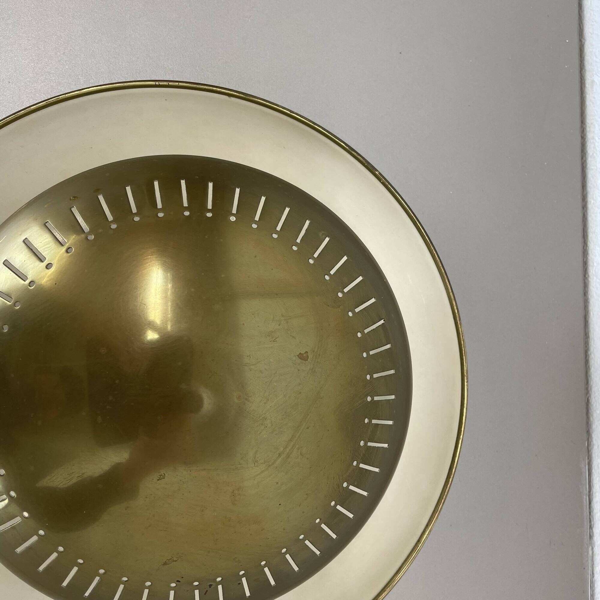 Large 30cm Brass Italian Stilnovo Style Theatre Wall Ceiling Light, Italy 1950s
