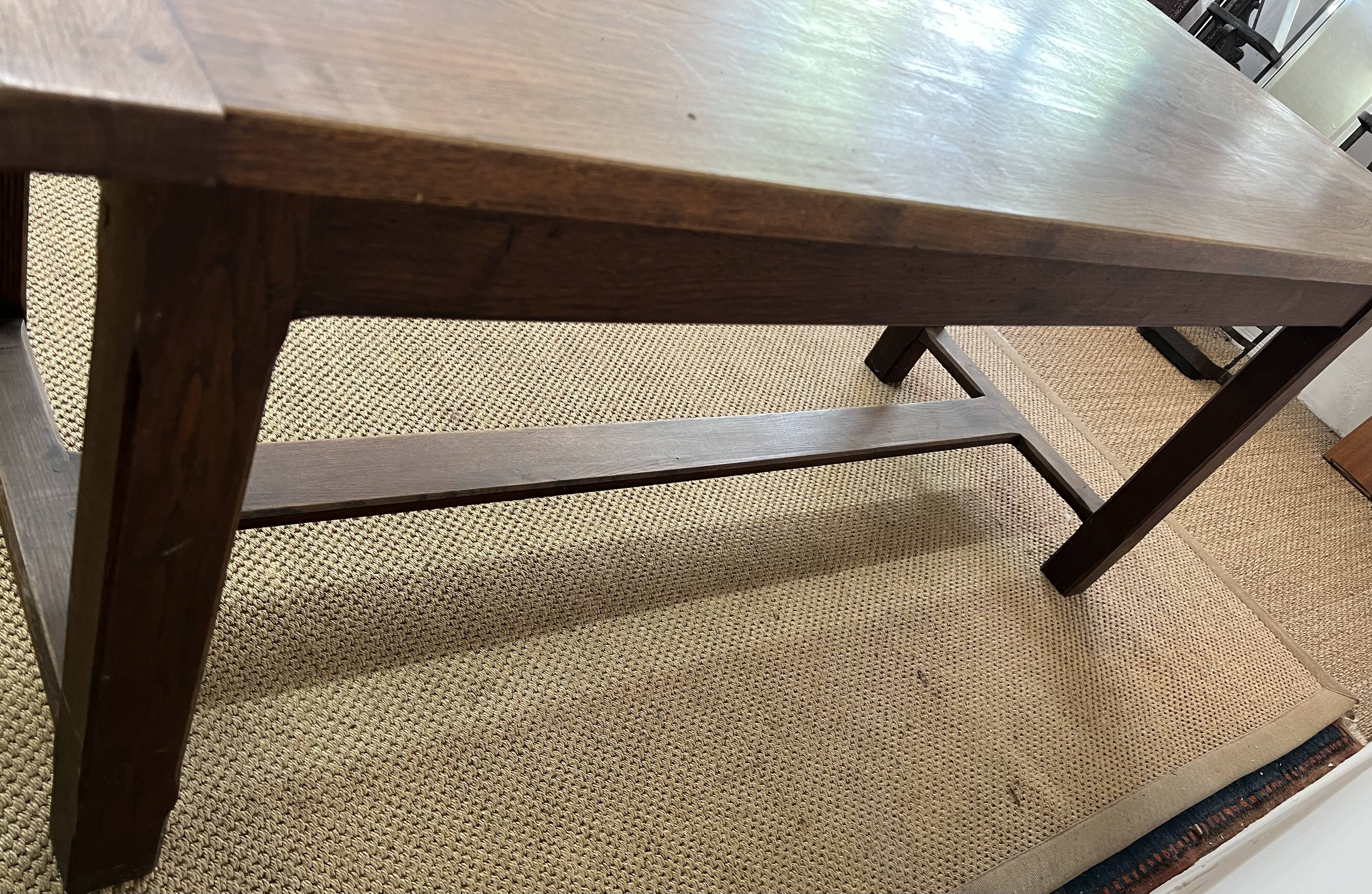 Wooden farmhouse table