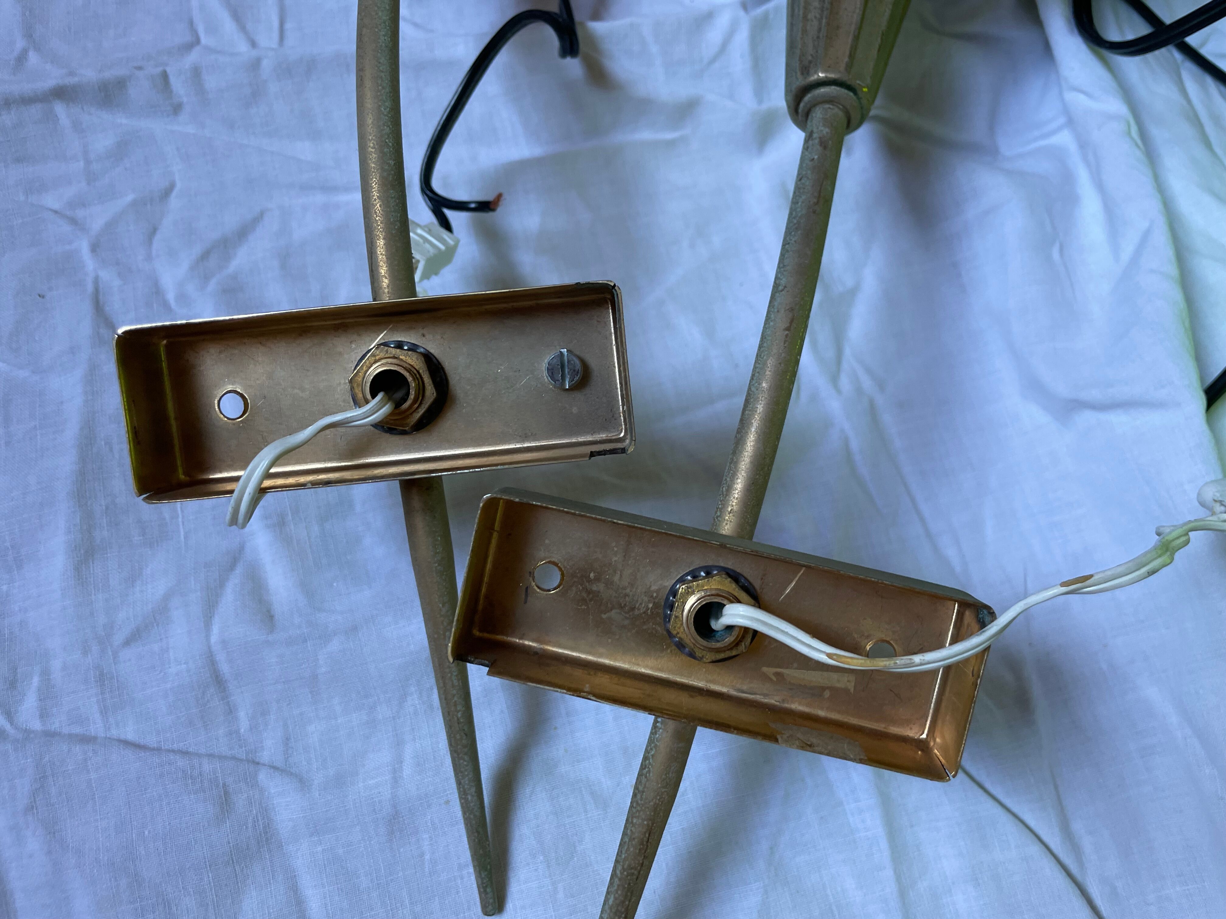 Set of 2 wall lamps type "glass" with switch on the cable via wall sockets