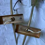 Set of 2 wall lamps type "glass" with switch on the cable via wall sockets