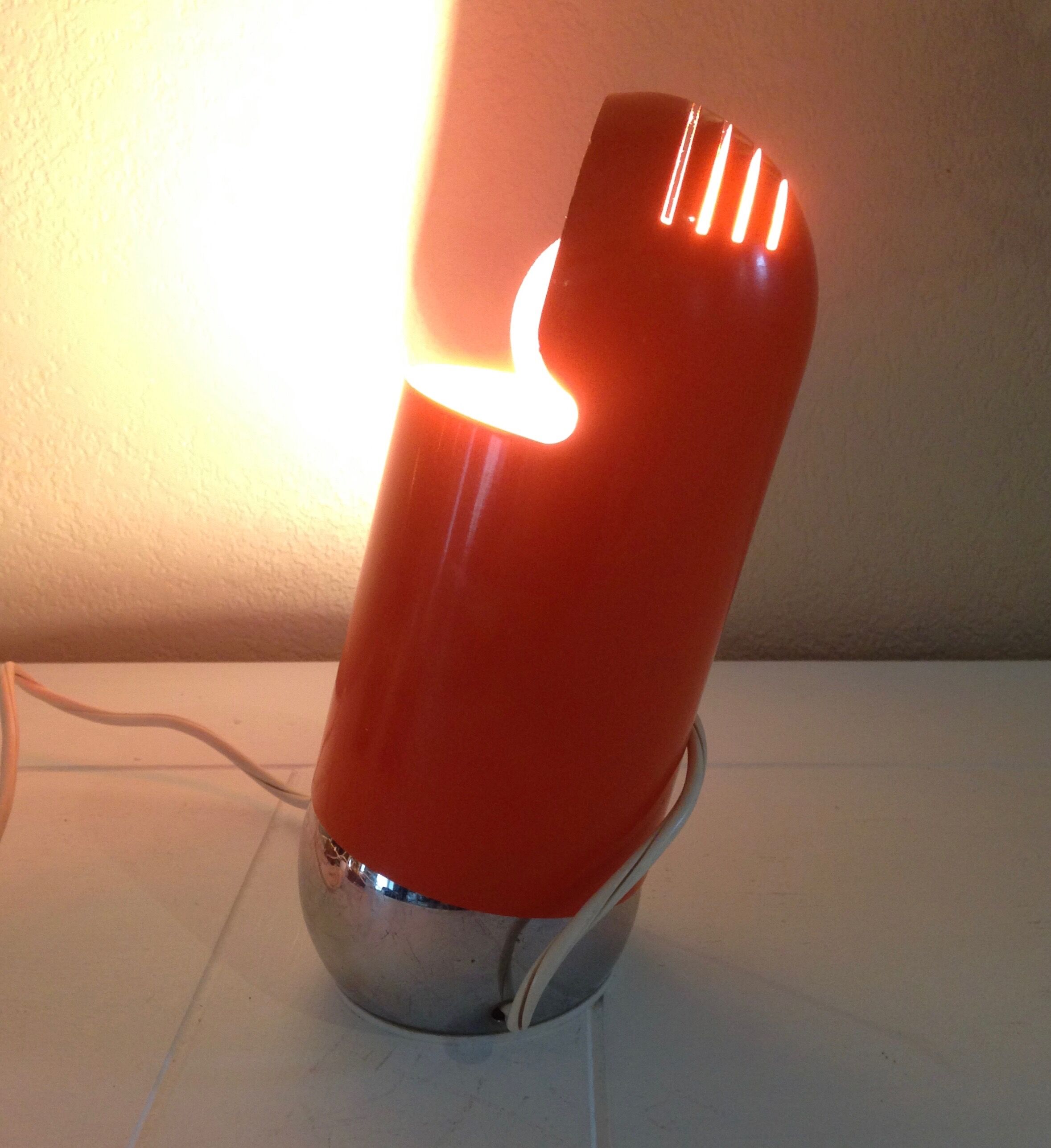 Table lamp 70s orange Piero de Martini