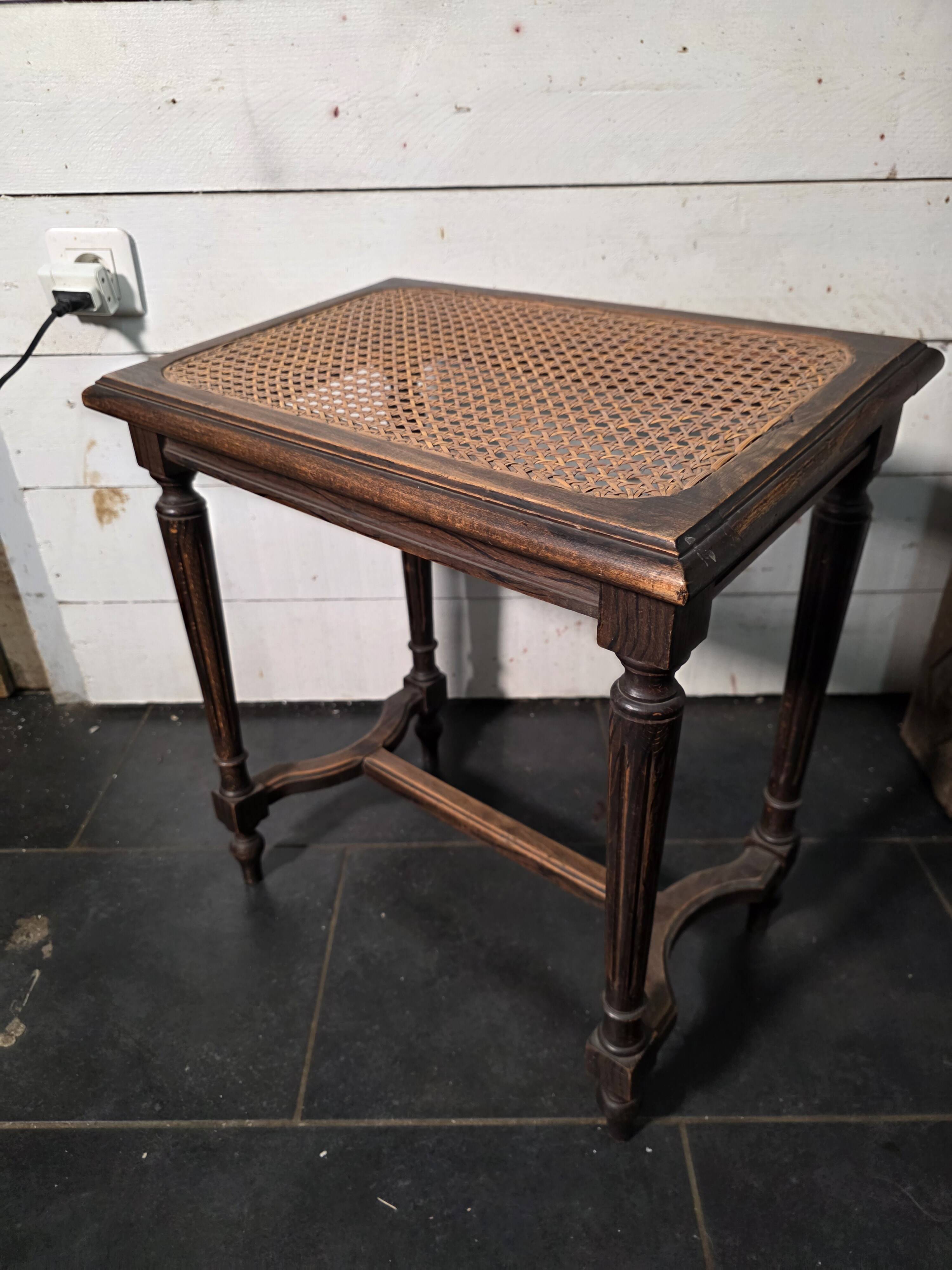 Louis XVI style piano stool in oak