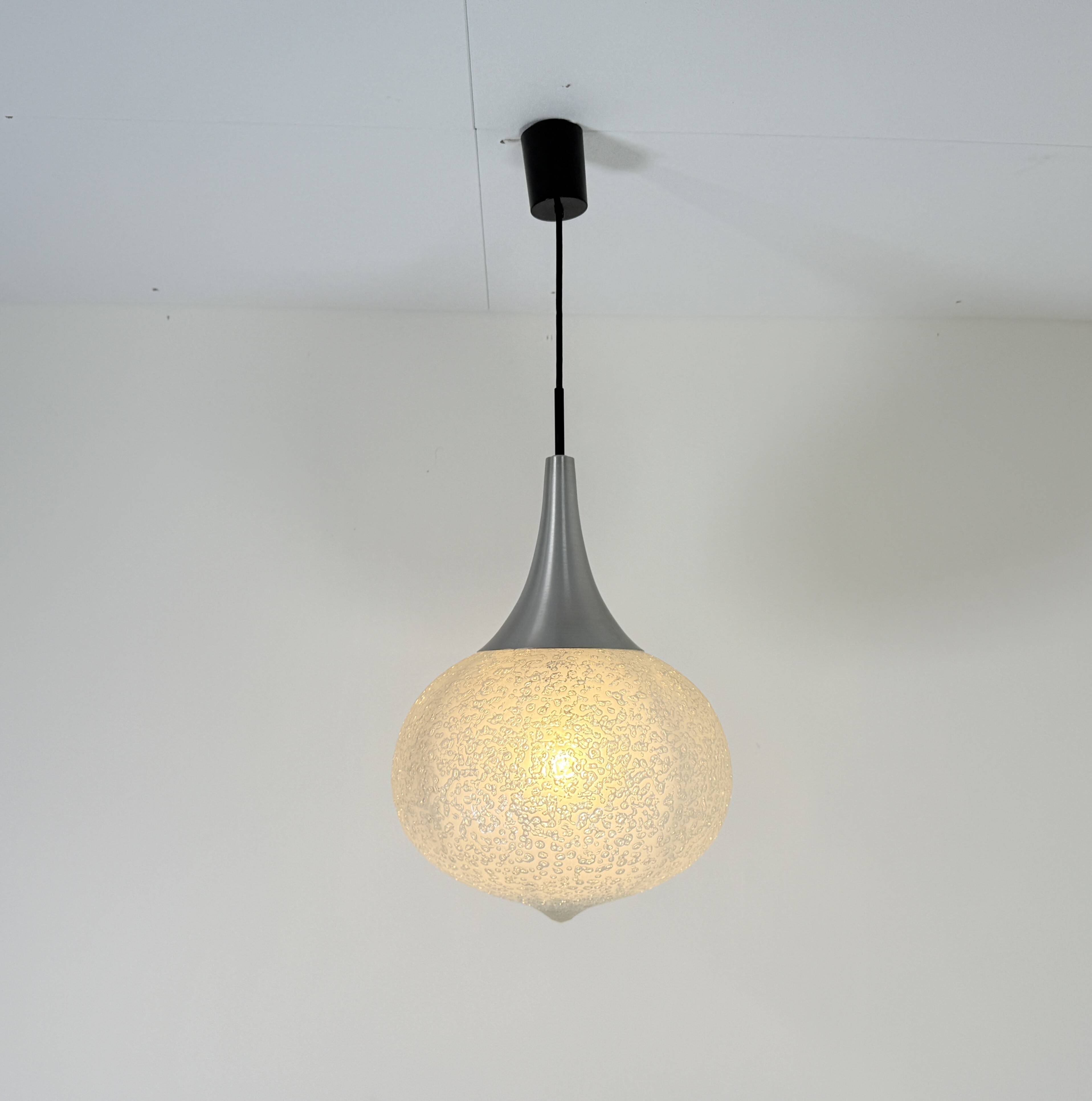 Vintage Iceglass Ceiling Lamp by Doria Leuchten