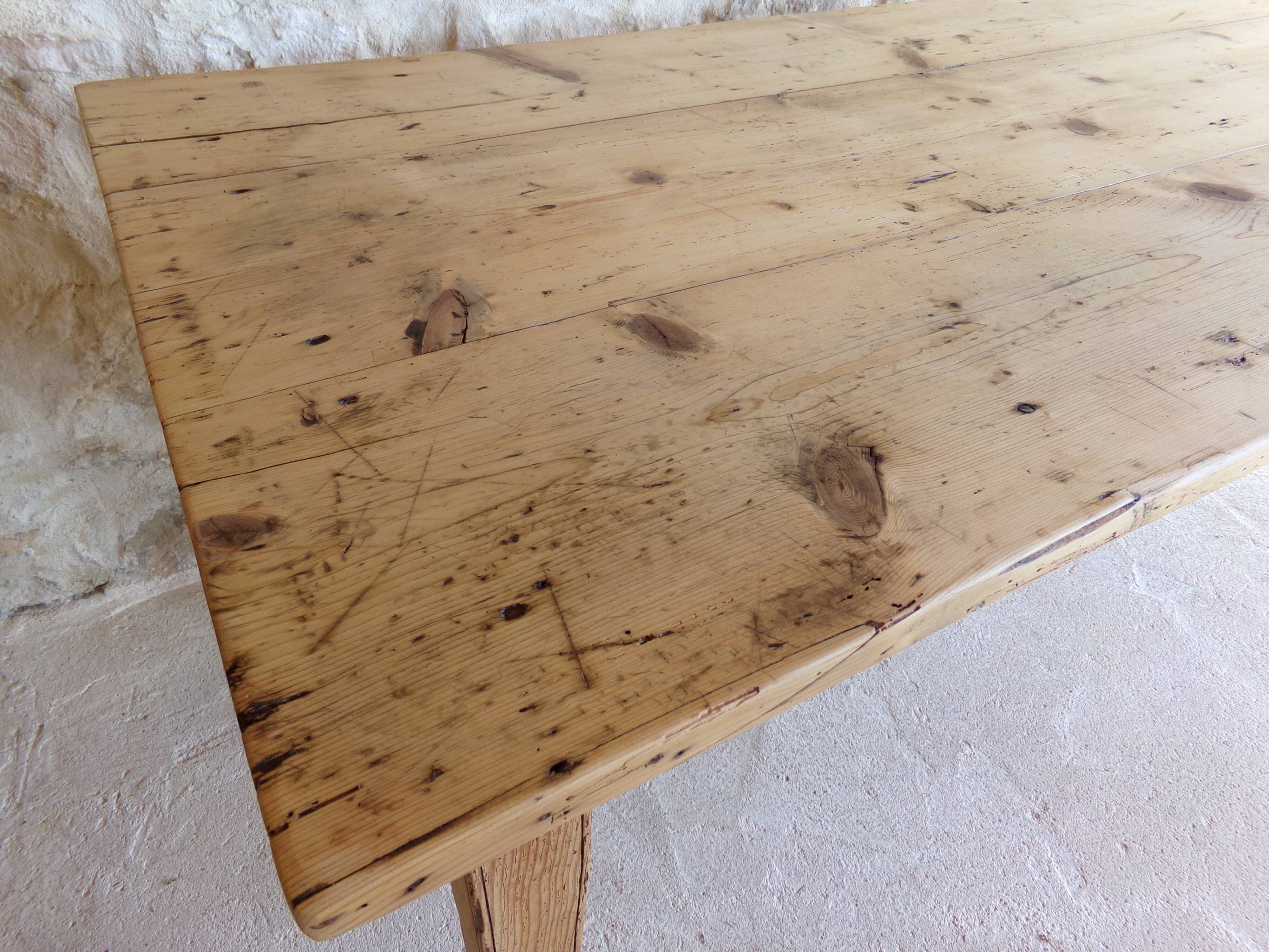 Farmhouse table in raw wood