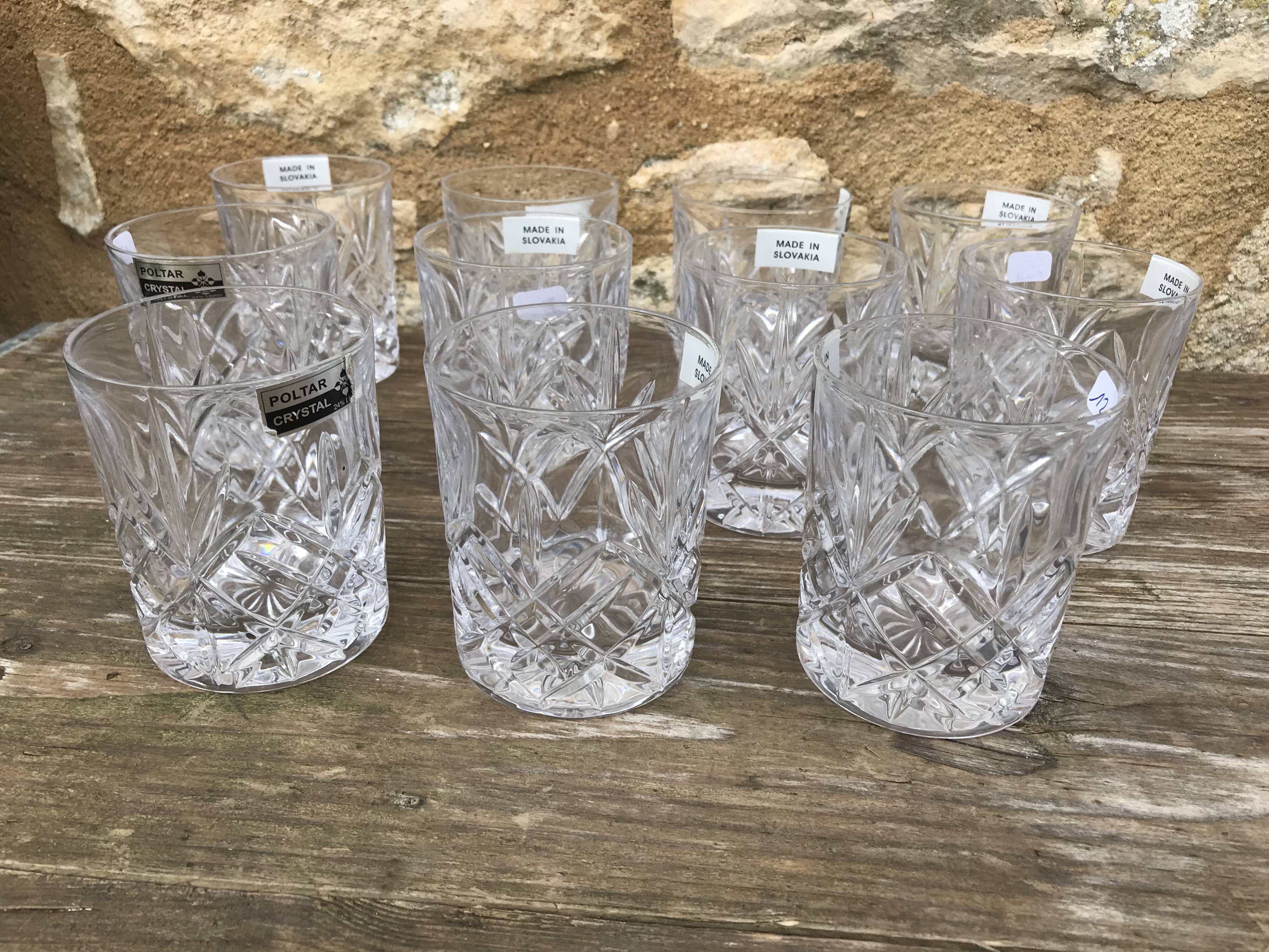 Crystal whisky glasses (x11)