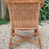 Small vintage rattan armchair/chair for children