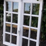 Fenêtre chêne H96,9xL81cm ancienne petits carreaux