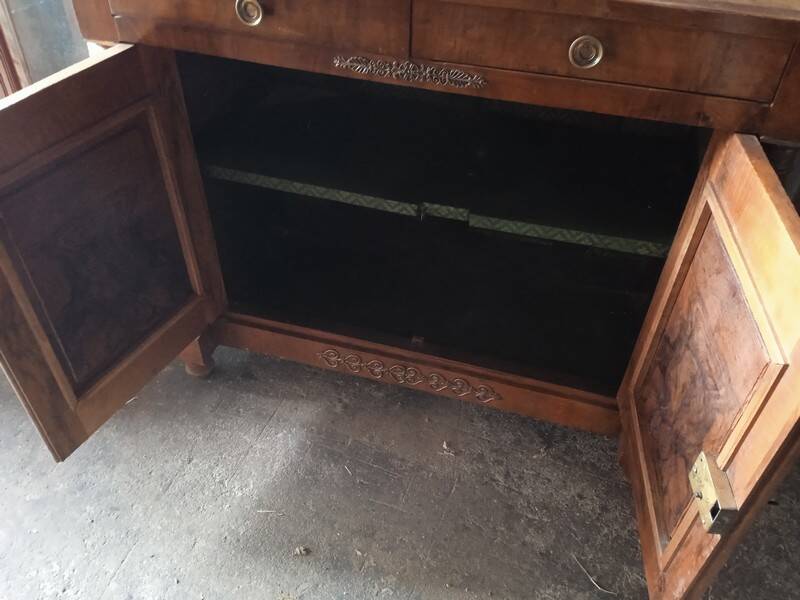 Buffet Empire period bronze marquetry walnut and fruit tree