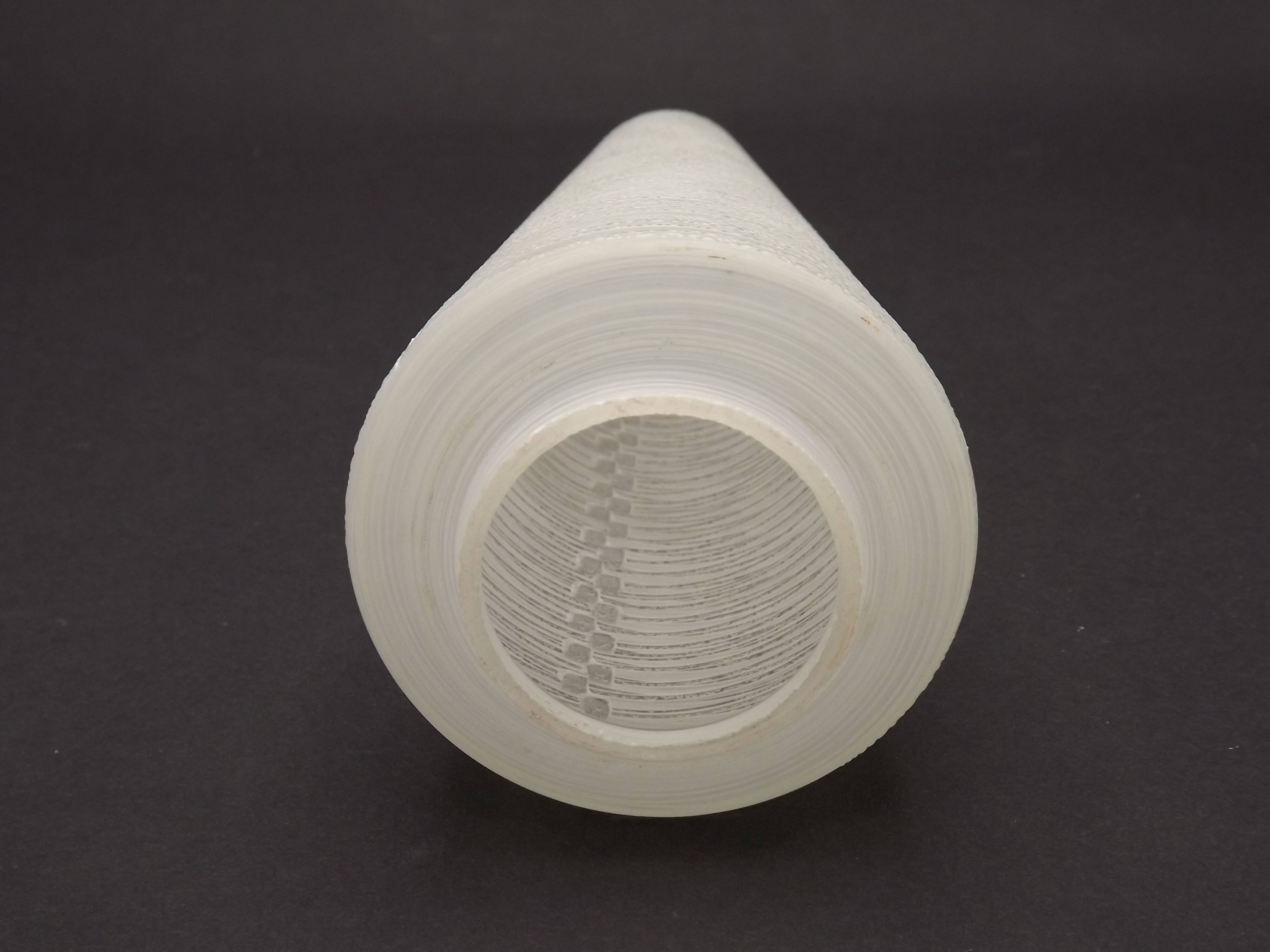 French vintage retro white opaque patterned glass replacement shade