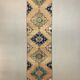 Distressed Turkish Runner 370x86 cm wool Vintage Tribal Rug Black Pink Beige