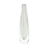 Mid Century Scandinavian Striped Glass Vase, V. Lindstrand for Kosta, 1950s