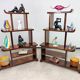 Paire de rares étagères à gradins / séparateurs de pièces de style Art Déco ancien