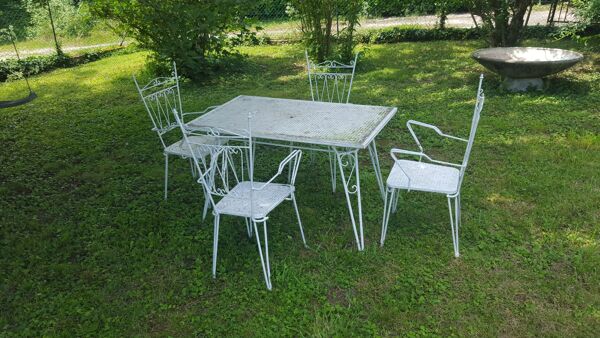 Salon de jardin en fer forgé 1940/50