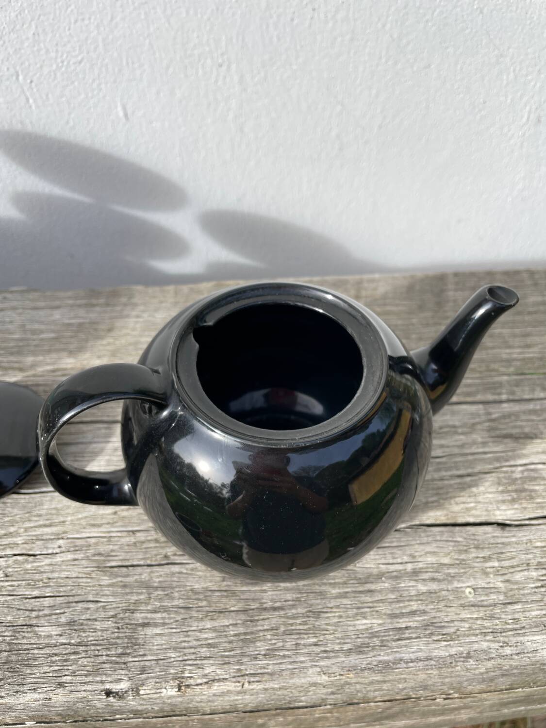 Black fine porcelain teapot
