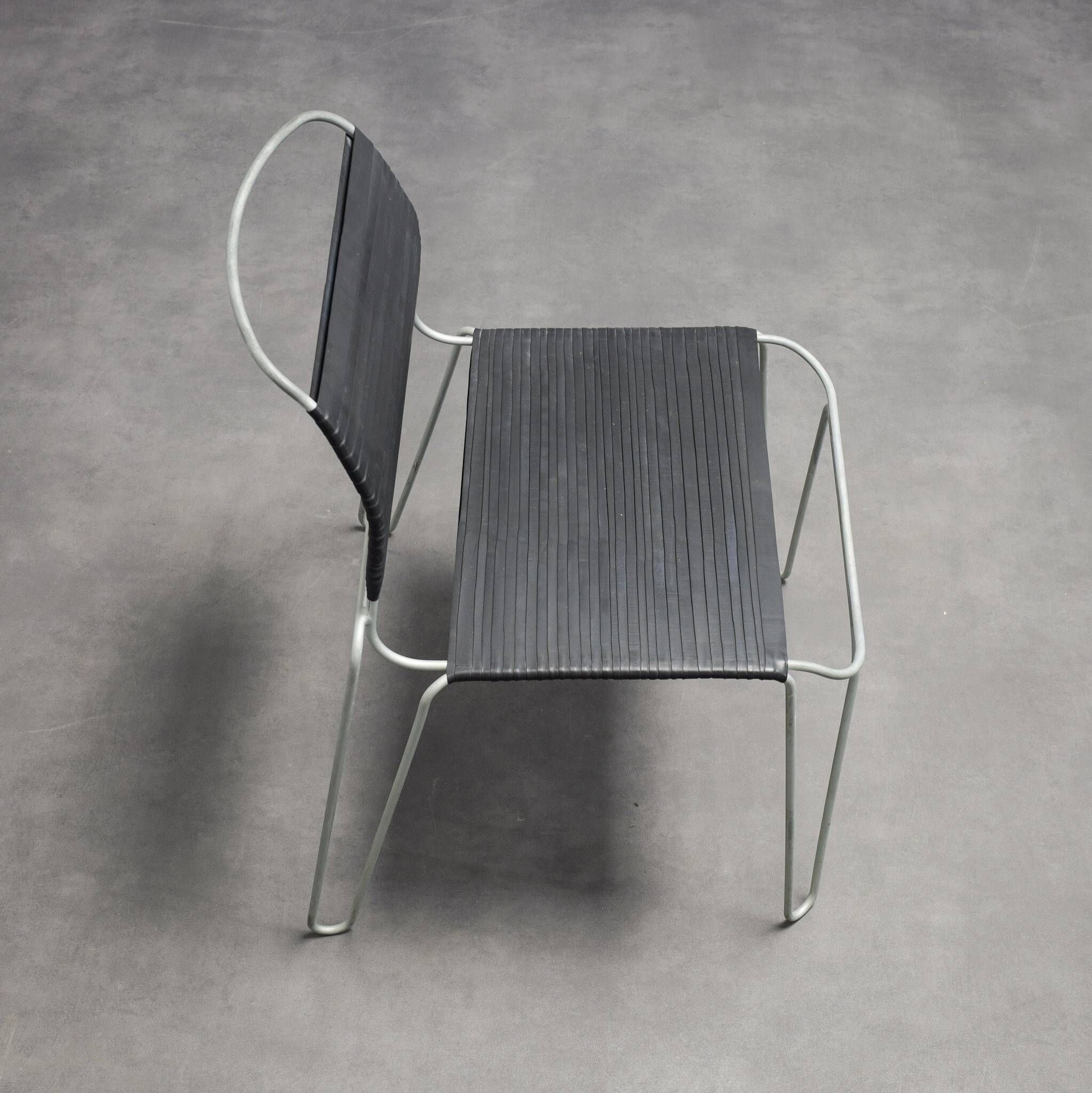 Rare pair of “Rubber Band” chairs by Tom Dixon