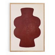 Peinture sur papier rouge cerise signée Eawy
