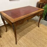 Louis XV style marquetry desk – antique leather top