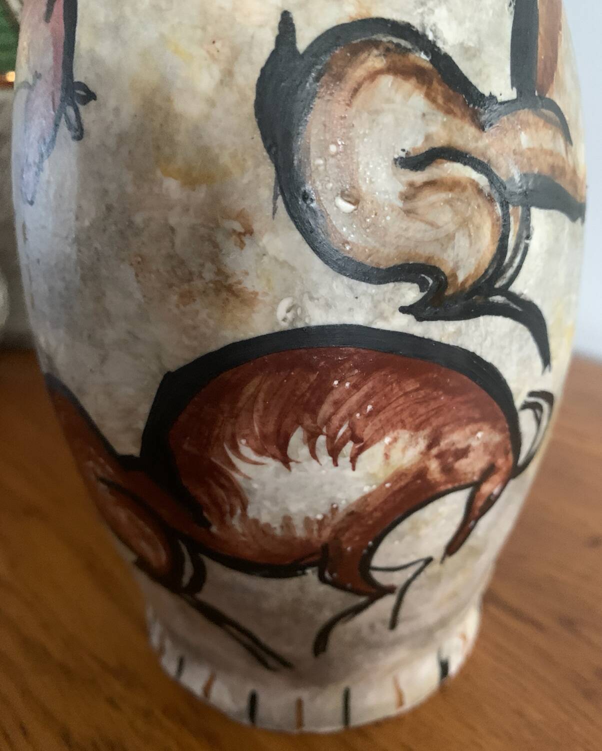 Antique stoneware pitcher – animal rock decoration – around 1900 – Puis style