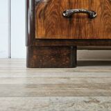 Art Decò chest of drawers from the 1940s in mahogany and briar