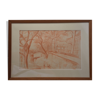 Adolphe Deteix, The Bridge of Arts, view from the Quai du Louvre (circa 1920)