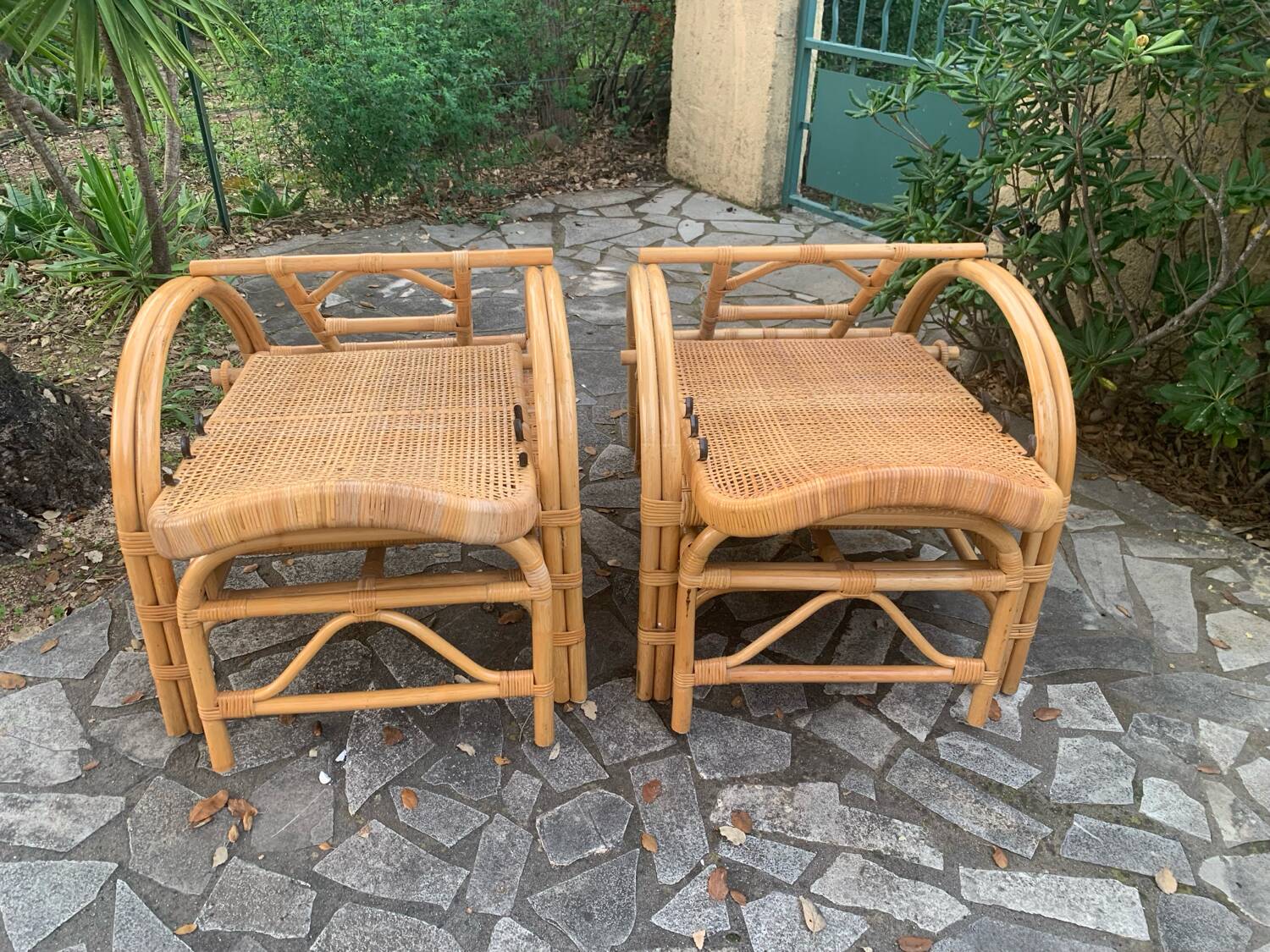 Vintage rattan lounge chairs