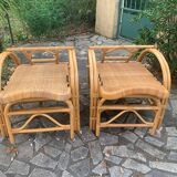 Vintage rattan lounge chairs