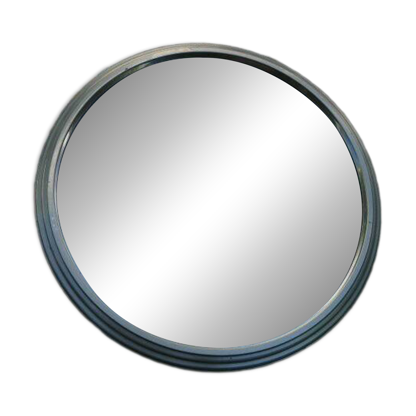 Plateau miroir rond époque art déco entourage alu