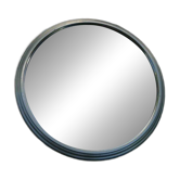Plateau miroir rond époque art déco entourage alu
