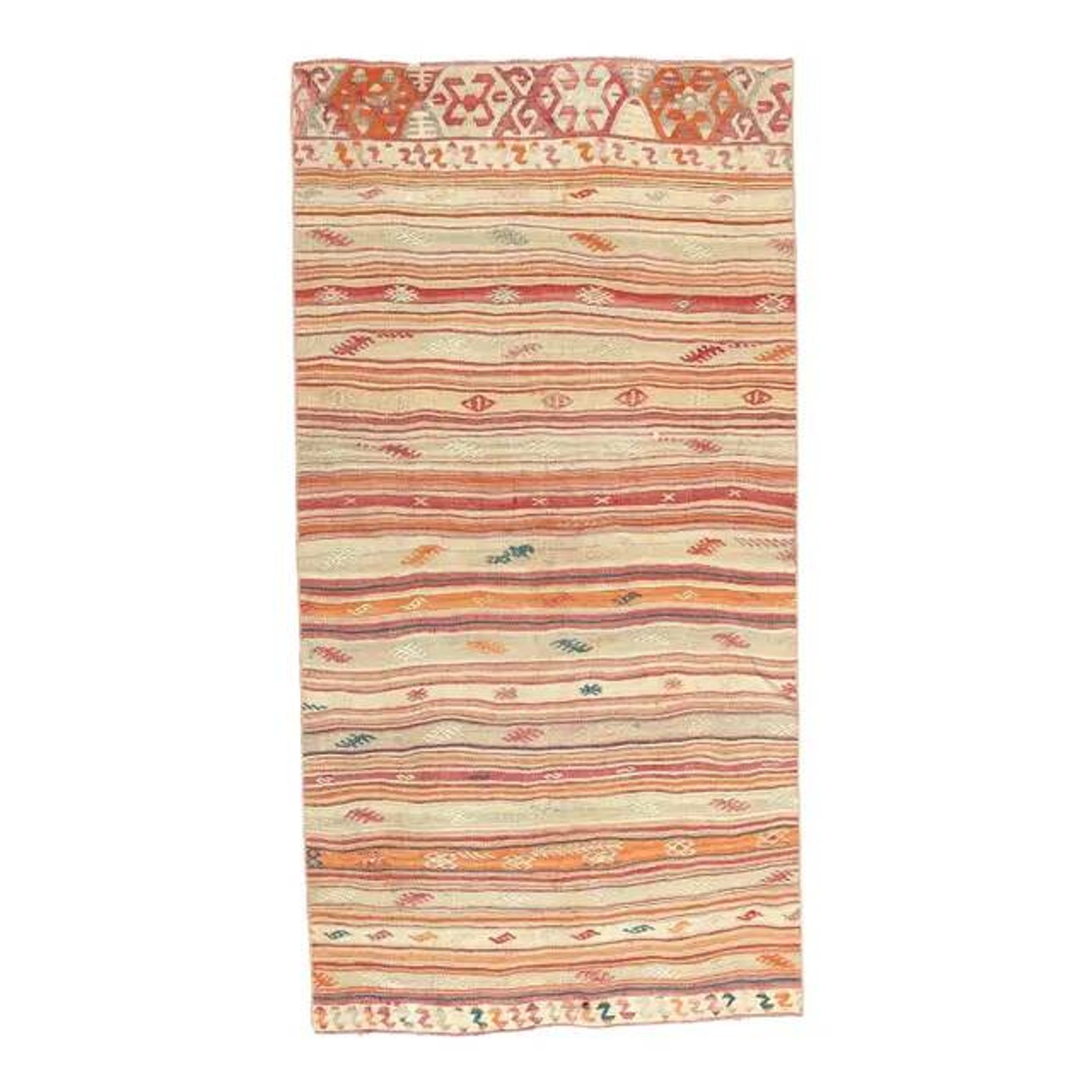 1970s Turkish Oushak Kilim Wool Rug 101x197