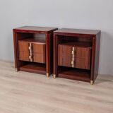 Pair of vintage 1960s bedside tables in rosewood italian design