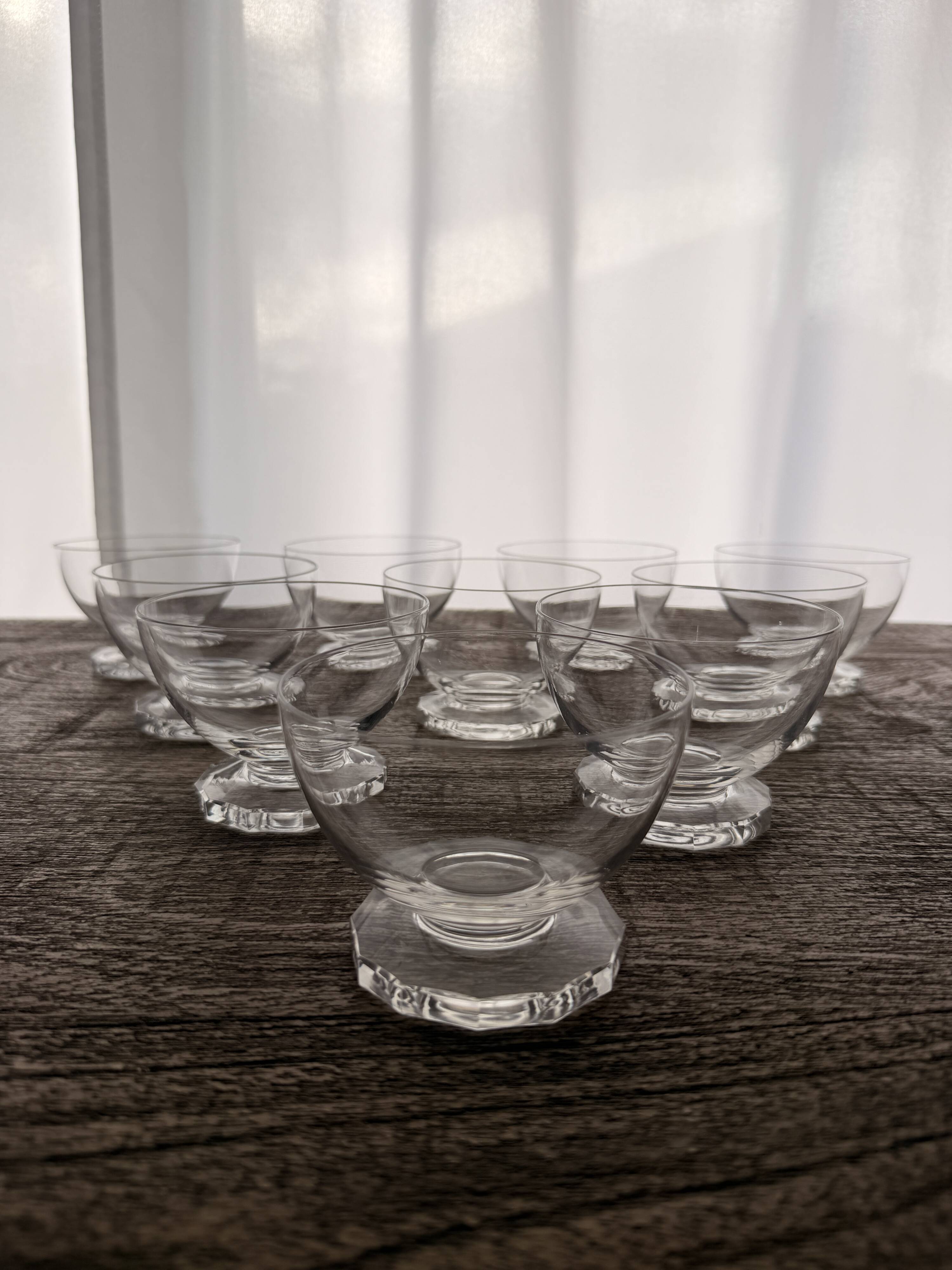 Service 26 Crystal Glass René Lalique France Model Lille Art Deco