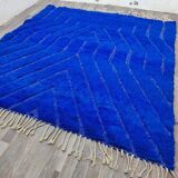 Azilal blue wool rug 250cm x 150cm