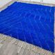 Azilal blue wool rug 250cm x 150cm