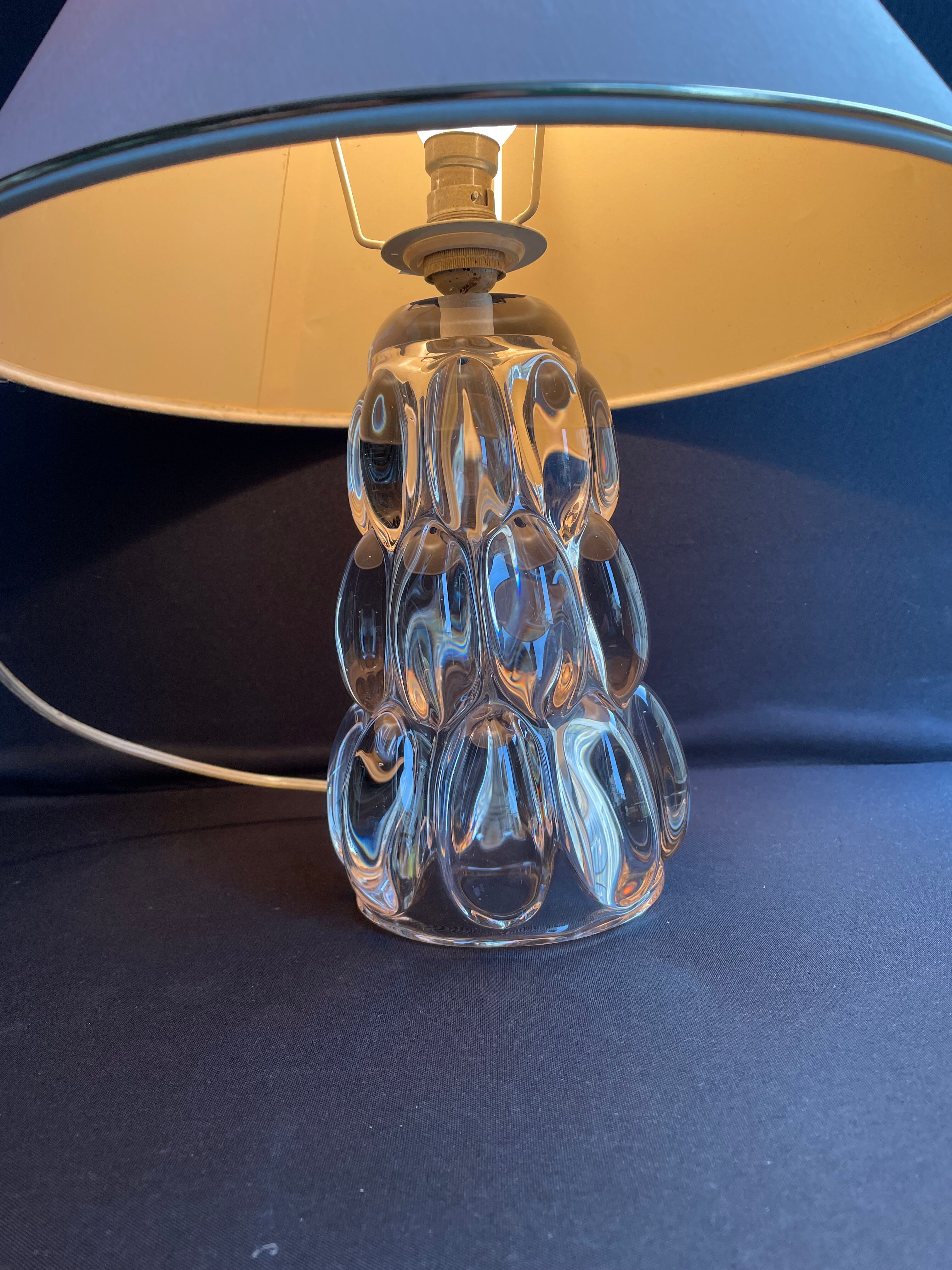 Schneider Glassworks - Important Lamp Foot - Molded Crystal - Conical with Godrons