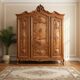 Armoire 3 portes ancienne de style baroque en noyer, XXe siècle