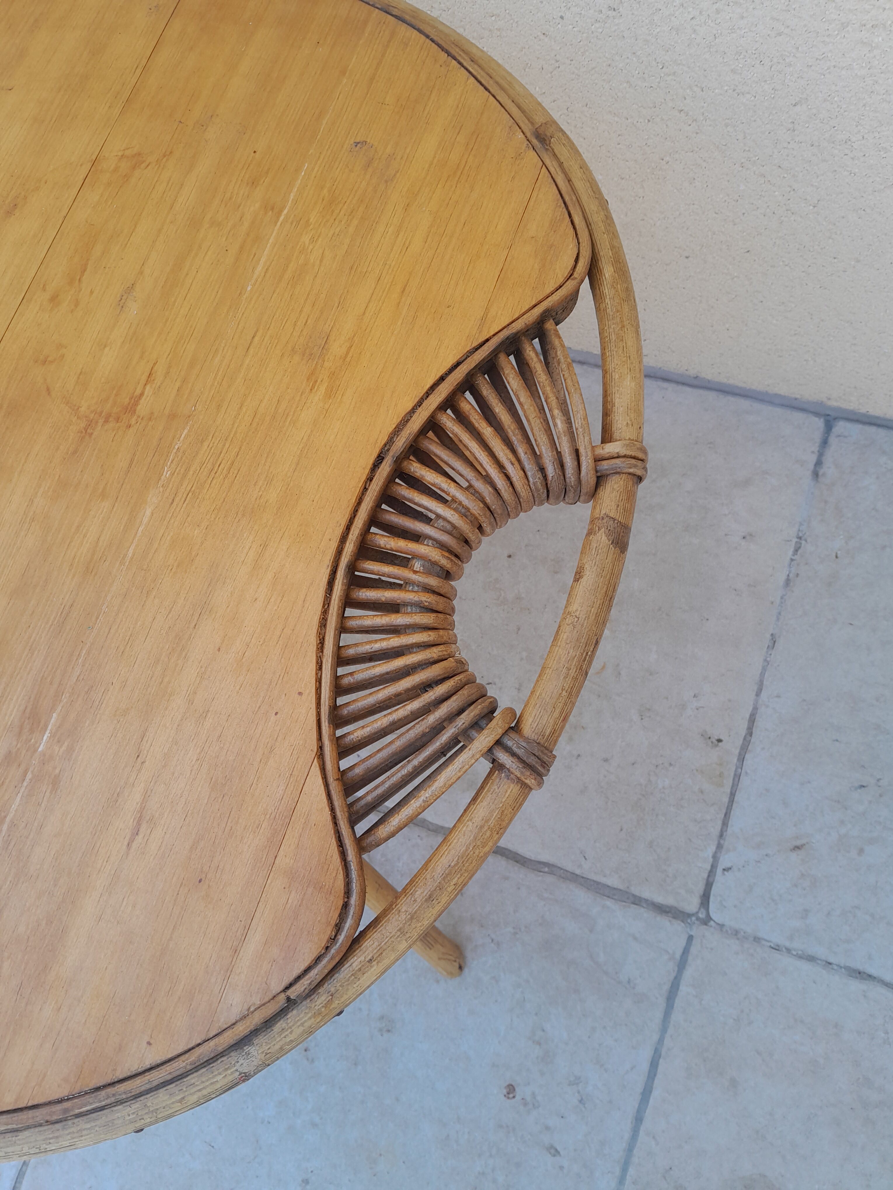 Vintage rattan coffee table