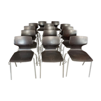 Set of 14 ebony Flötotto chairs