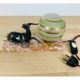 Art deco lamp gazelle brass and marble