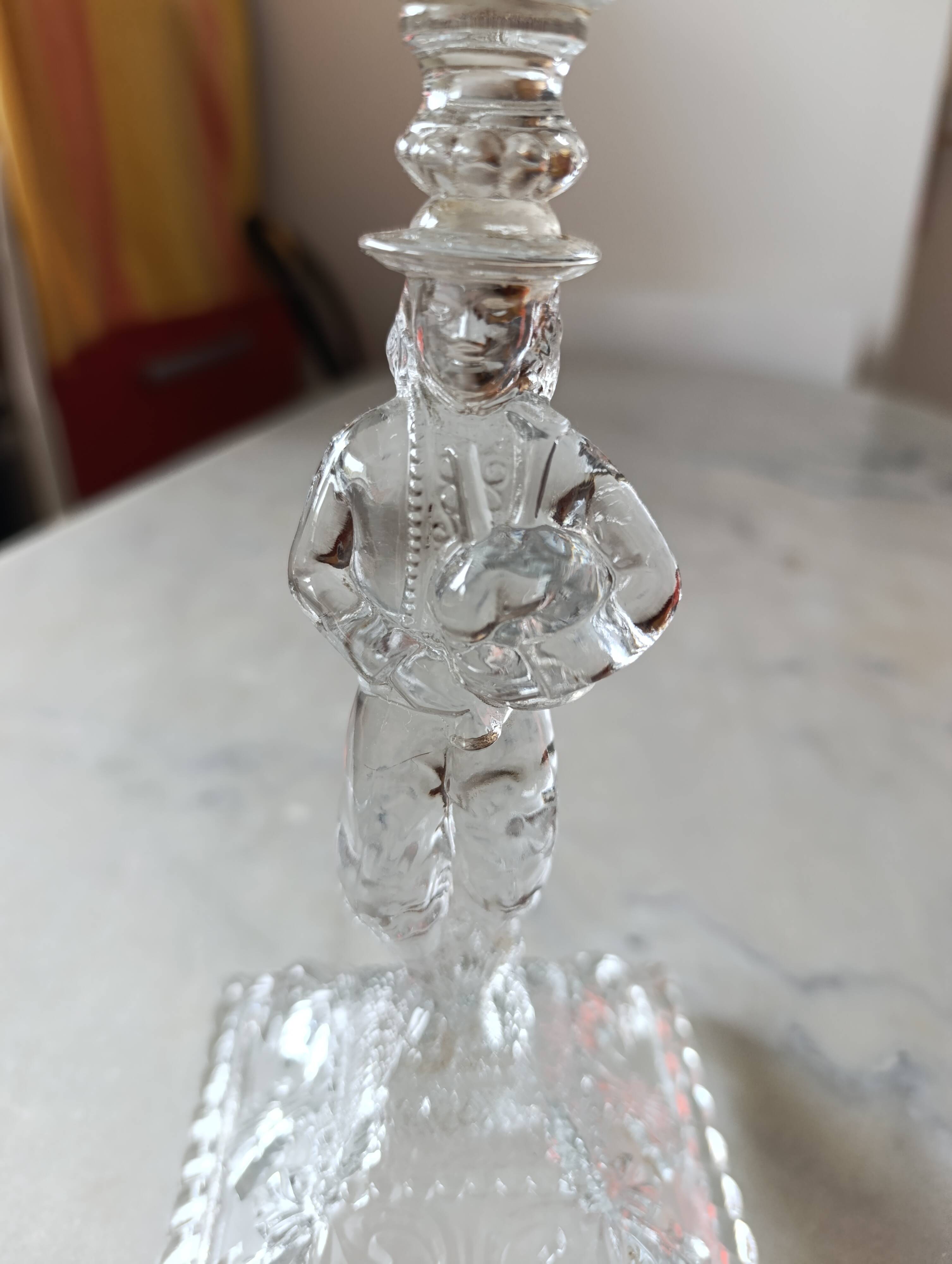 Moulded glass candlestick portieux