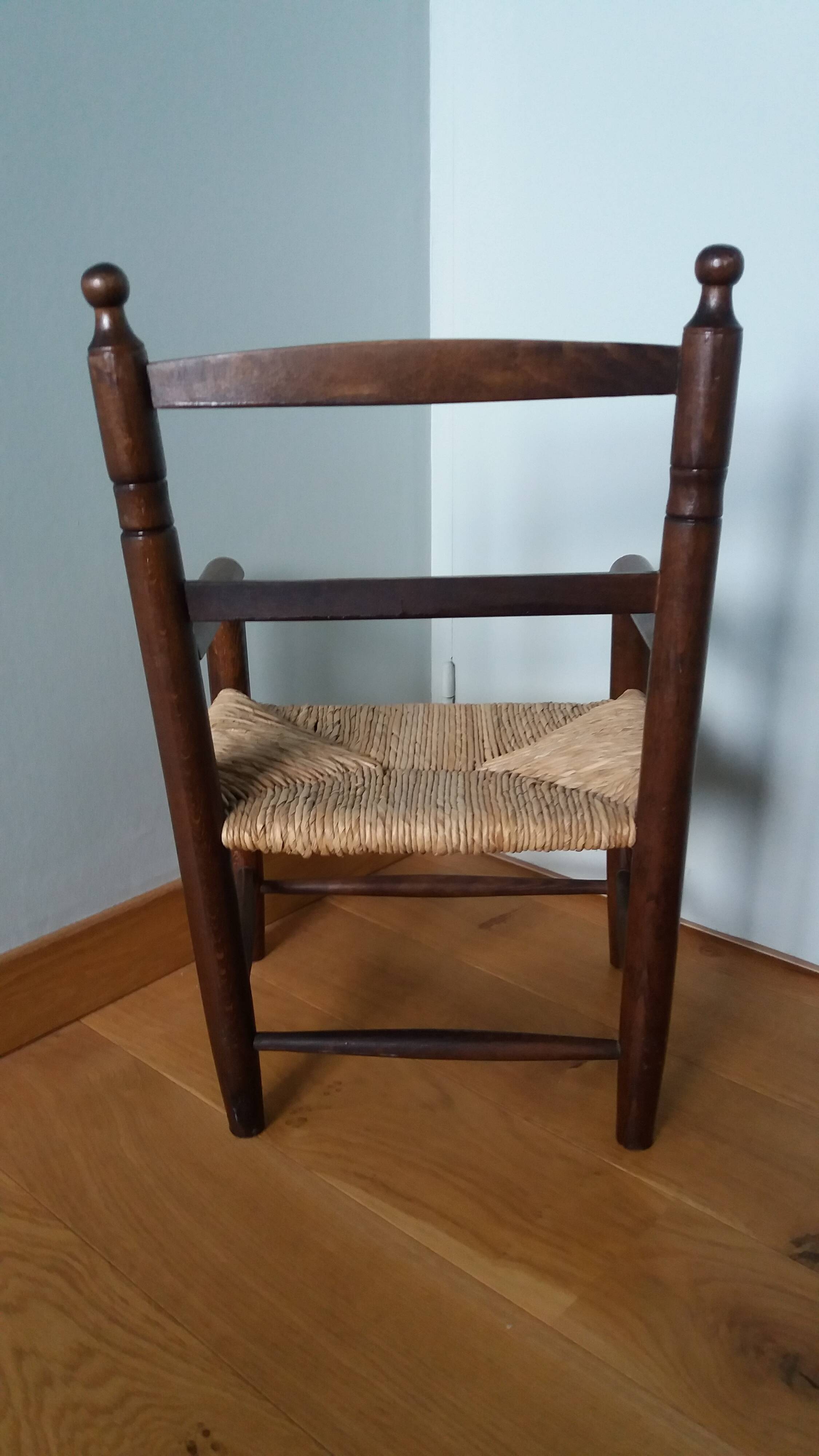 Children's straw armchair