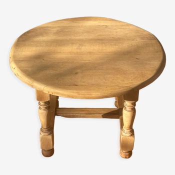 Round coffee table solid oak